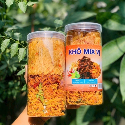Khô mix mực gà bò 