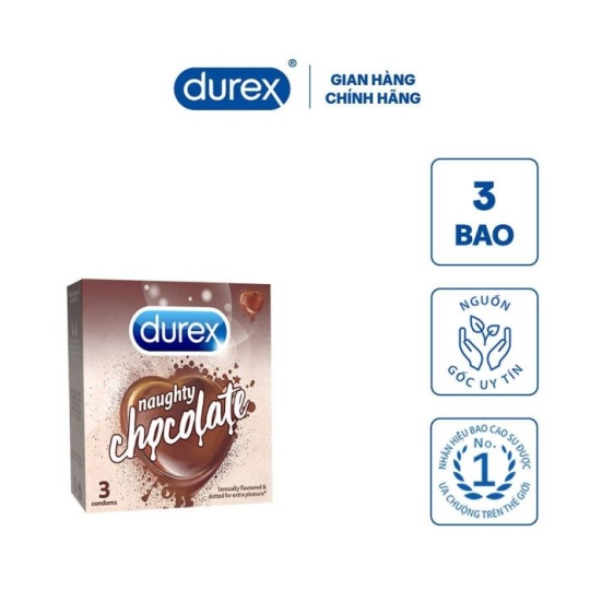 Hộp 3 cái BCS có gai Durex Naughty Chocolate