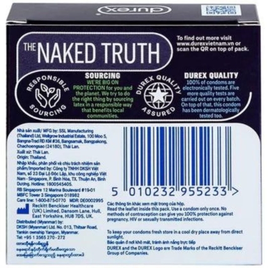 Hộp 3 cái BCS Durex Performa kéo dài thời gian