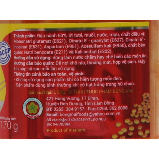 Chao bông mai 170gr