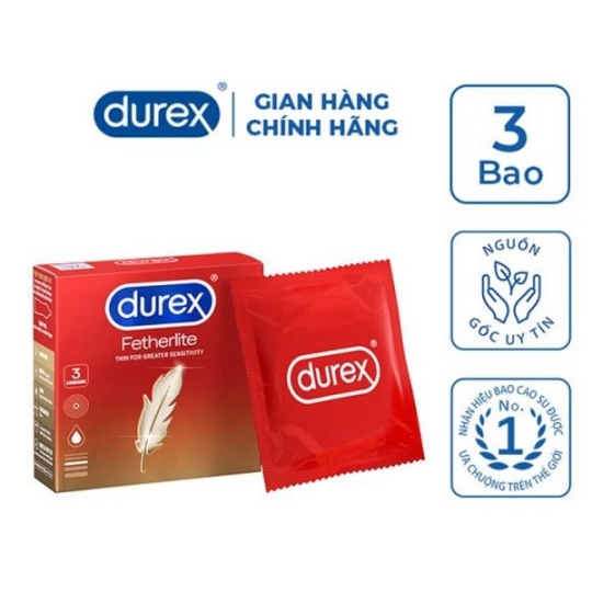 Hộp 3 cái BCS siêu mỏng Durex Fetherlite